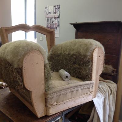 assise crin guindage suspendu carcasse d'un club mise en crin manchette