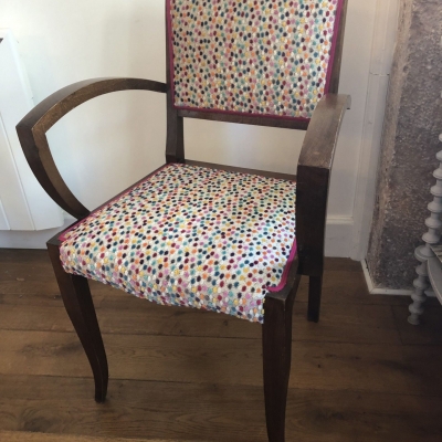 bridge tissu velours à pois multicolore Casal 