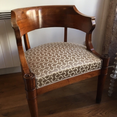 Fauteuil de bureau Empire tissu Dedar finition double corde