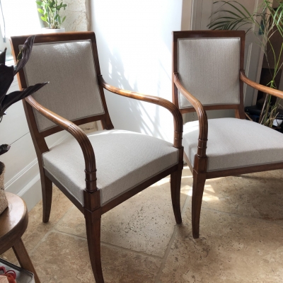 fauteuil Directoire tissu gris