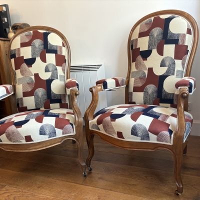 Voltaire à crémaillère tissu Nobilis finition double corde 