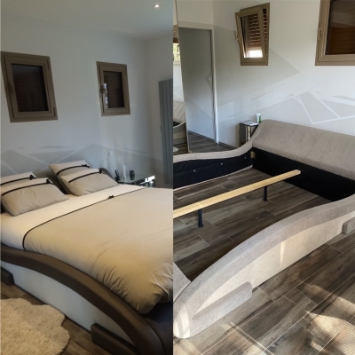 Tête de lit plus parmentage de sommier velours 