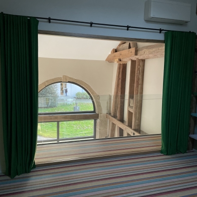 rideau tête wave tissu Amara tringle Houlès