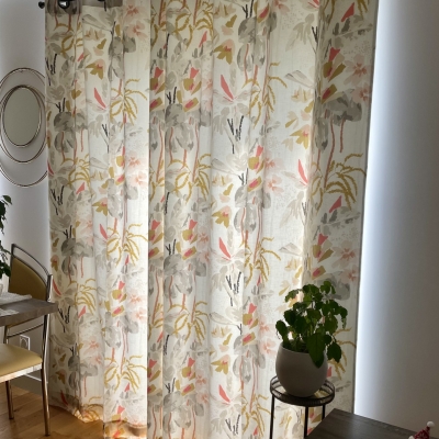 paire de rideau doublé avec une doublure thermique contre le soleil finition œillet tringle Houles 