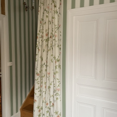 rideaux doublés tissu Sanderson finition plis tapissier